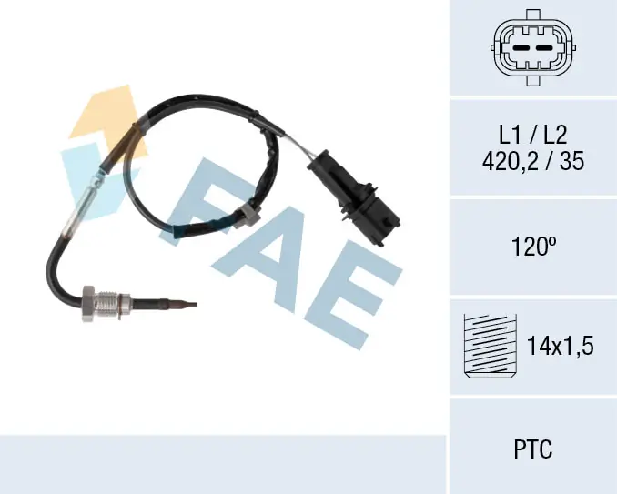 Sensor, exhaust gas temperature