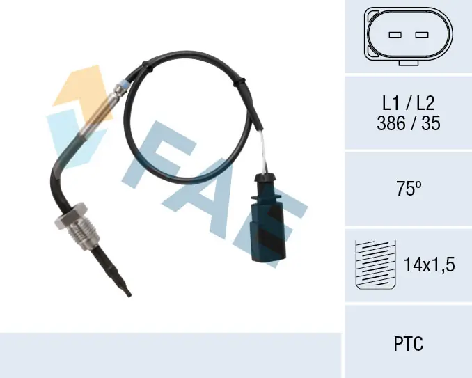 Sensor, exhaust gas temperature