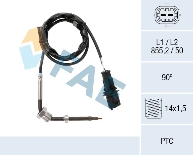 Sensor, exhaust gas temperature