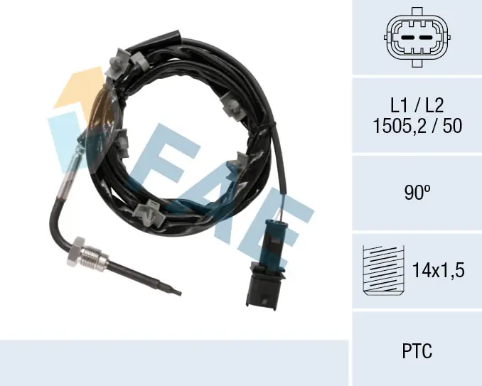 Sensor, exhaust gas temperature