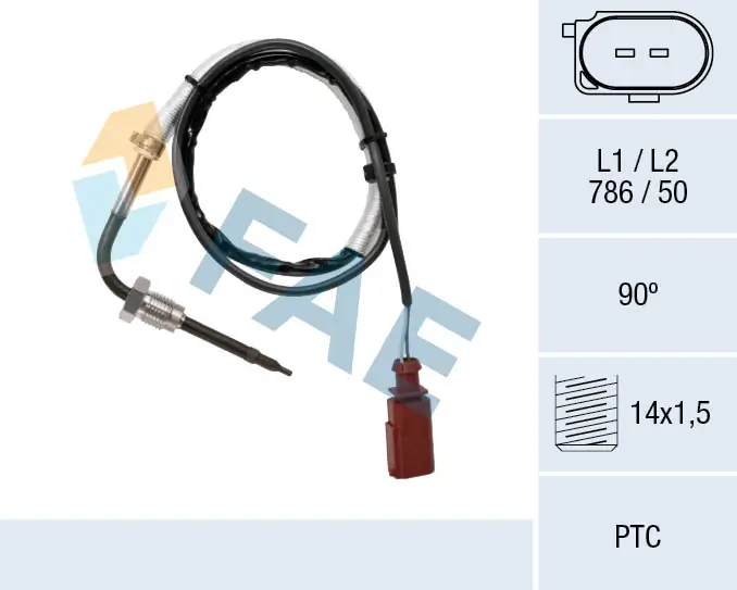 Sensor, exhaust gas temperature
