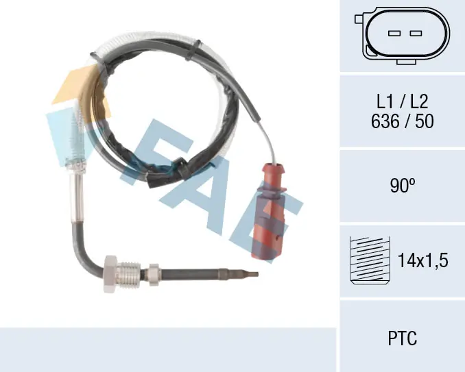 Sensor, exhaust gas temperature