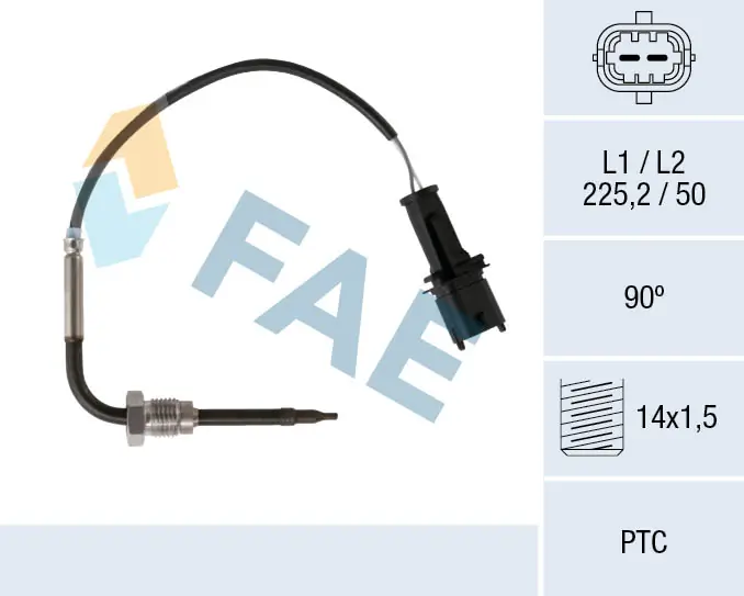 Sensor, exhaust gas temperature