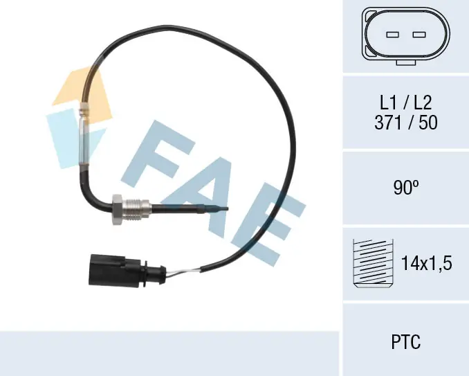 Sensor, exhaust gas temperature