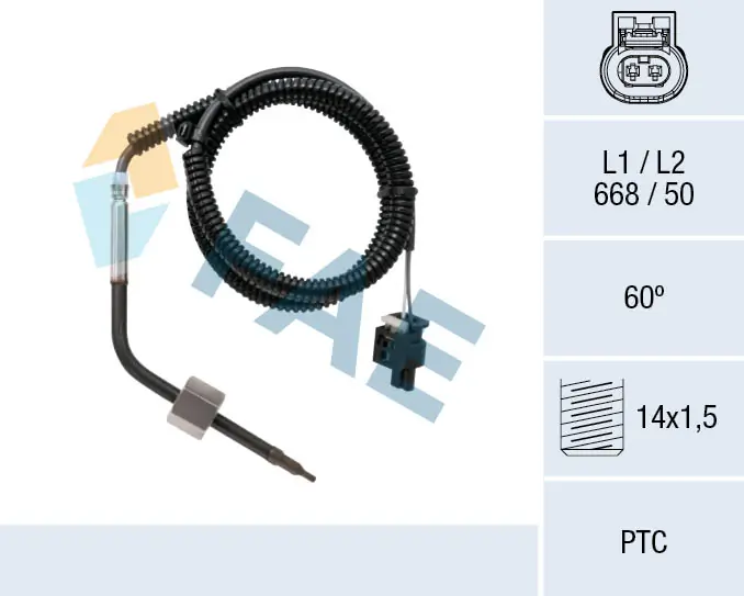 Sensor, exhaust gas temperature