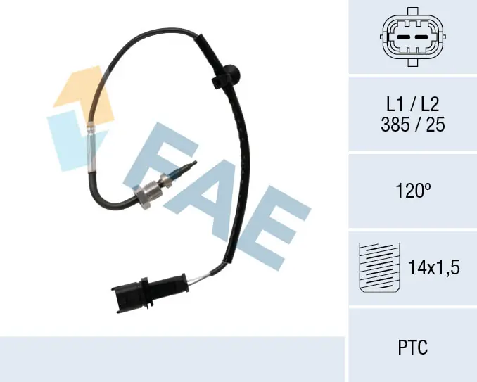 Sensor, exhaust gas temperature