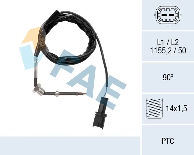 Sensor, exhaust gas temperature