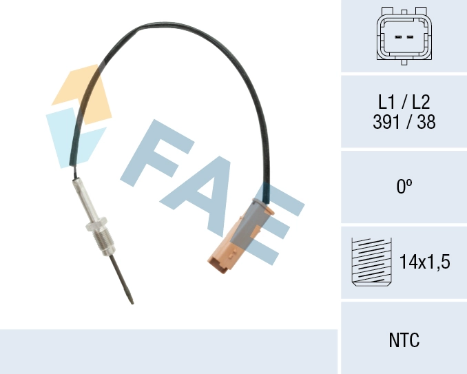Sensor, exhaust gas temperature