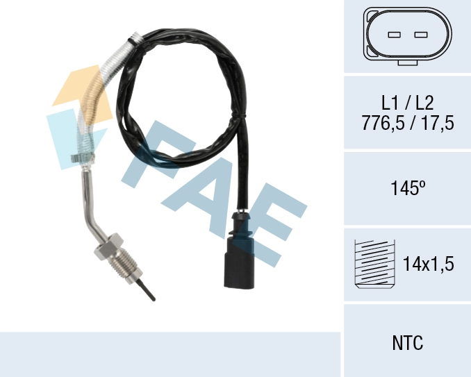 Sensor, exhaust gas temperature