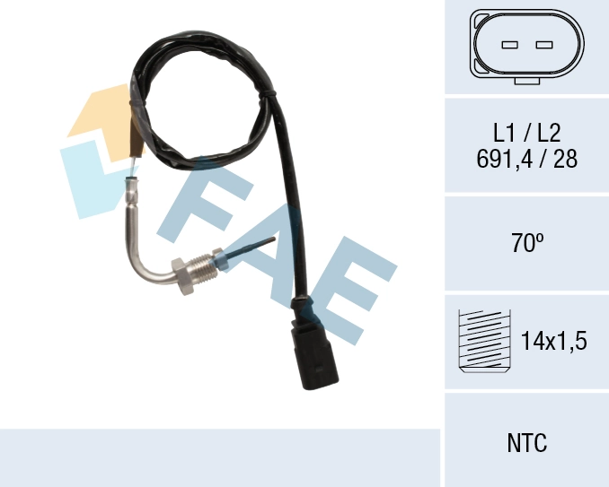 Sensor, exhaust gas temperature