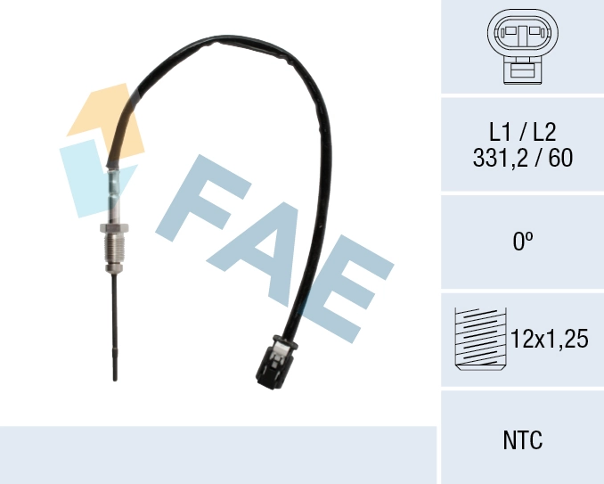Sensor, exhaust gas temperature