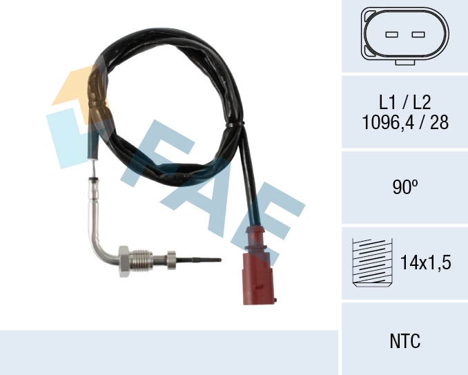 Sensor, exhaust gas temperature