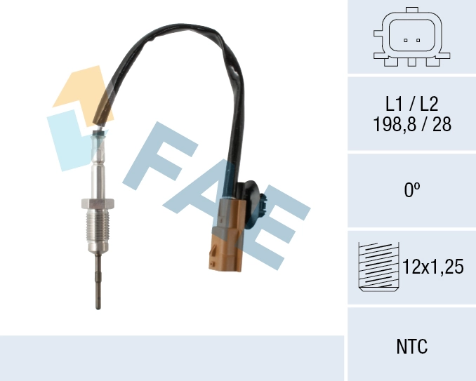 Sensor, exhaust gas temperature