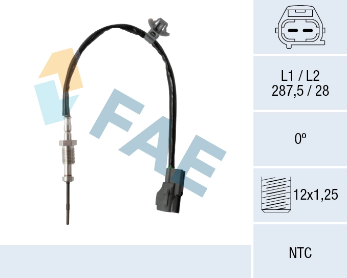 Sensor, exhaust gas temperature