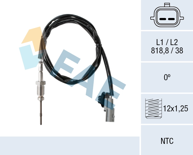 Sensor, exhaust gas temperature