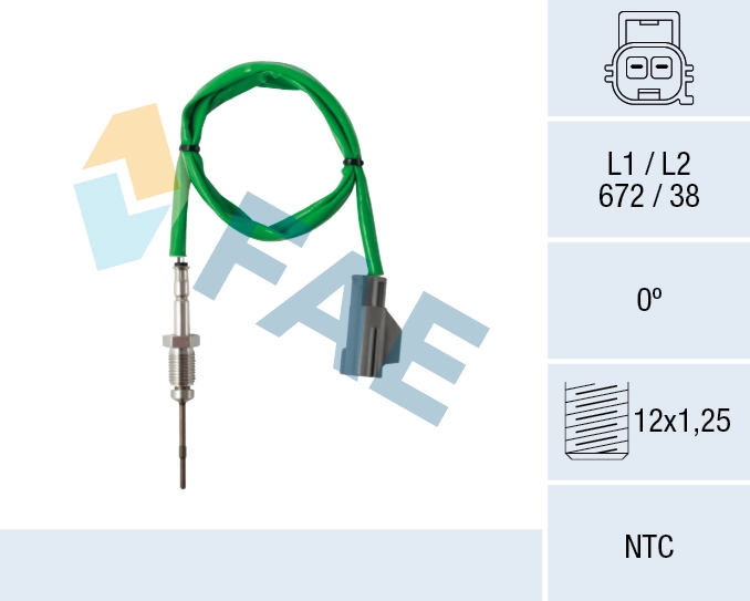 Sensor, exhaust gas temperature