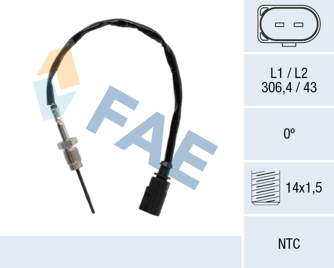Sensor, exhaust gas temperature