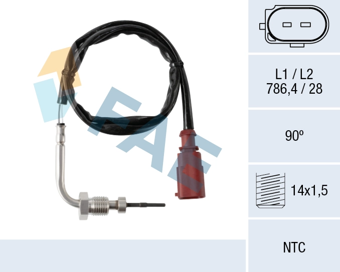 Sensor, exhaust gas temperature