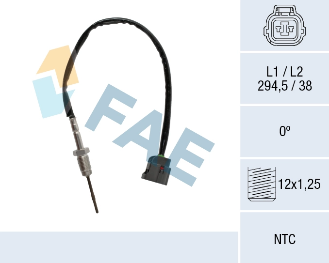 Sensor, exhaust gas temperature