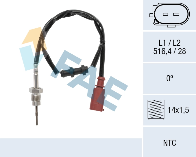Sensor, exhaust gas temperature