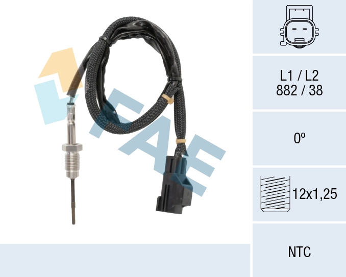 Sensor, exhaust gas temperature