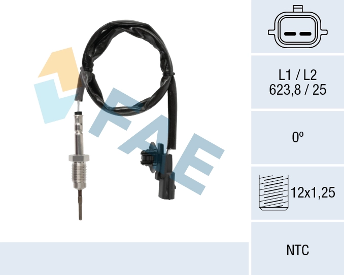 Sensor, exhaust gas temperature