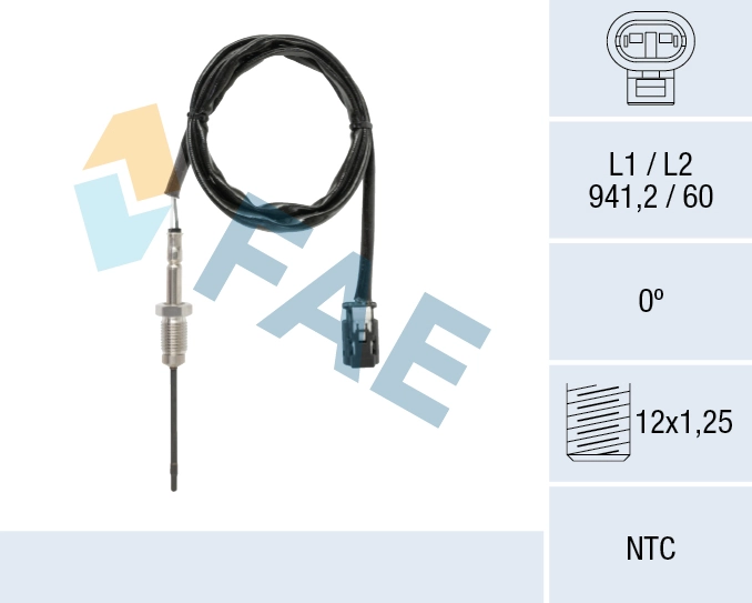 Sensor, exhaust gas temperature