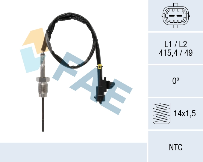Sensor, exhaust gas temperature