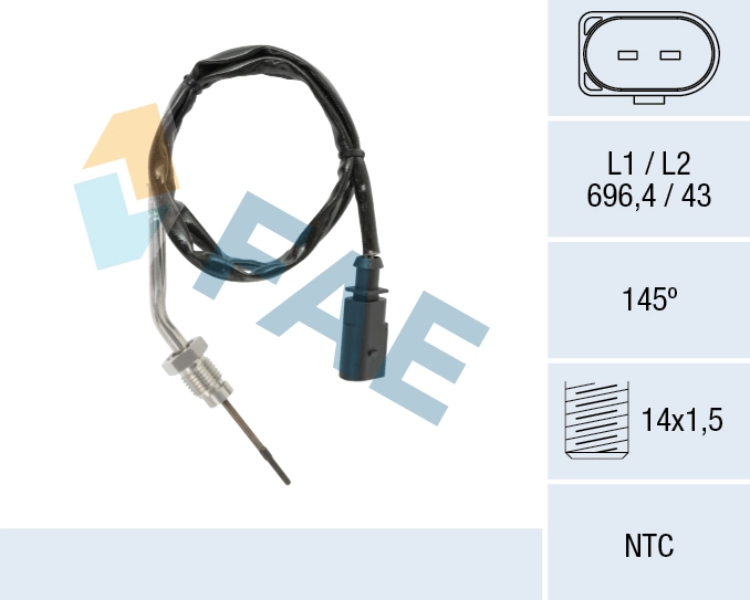 Sensor, exhaust gas temperature