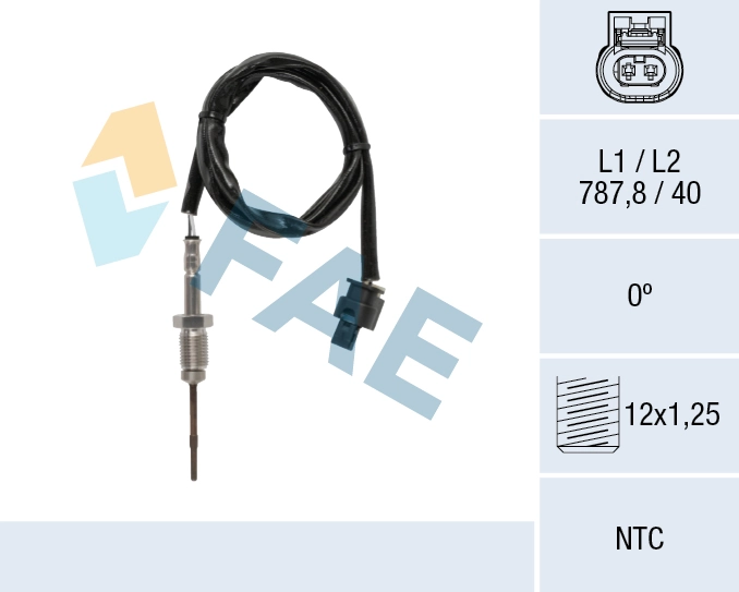Sensor, exhaust gas temperature