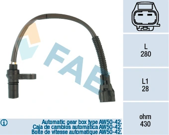 RPM Sensor, automatic transmission