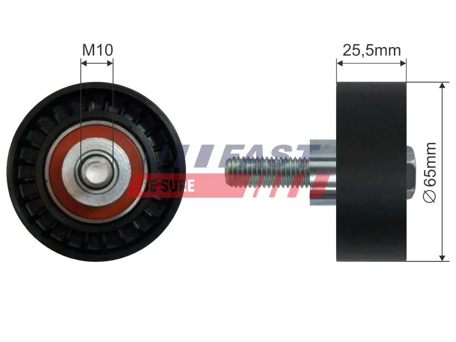 Deflection/Guide Pulley, V-ribbed belt