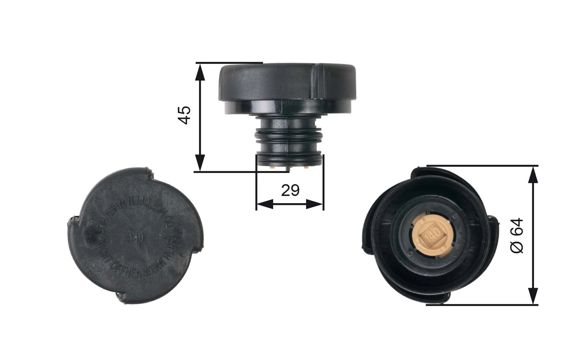 Cap, coolant tank