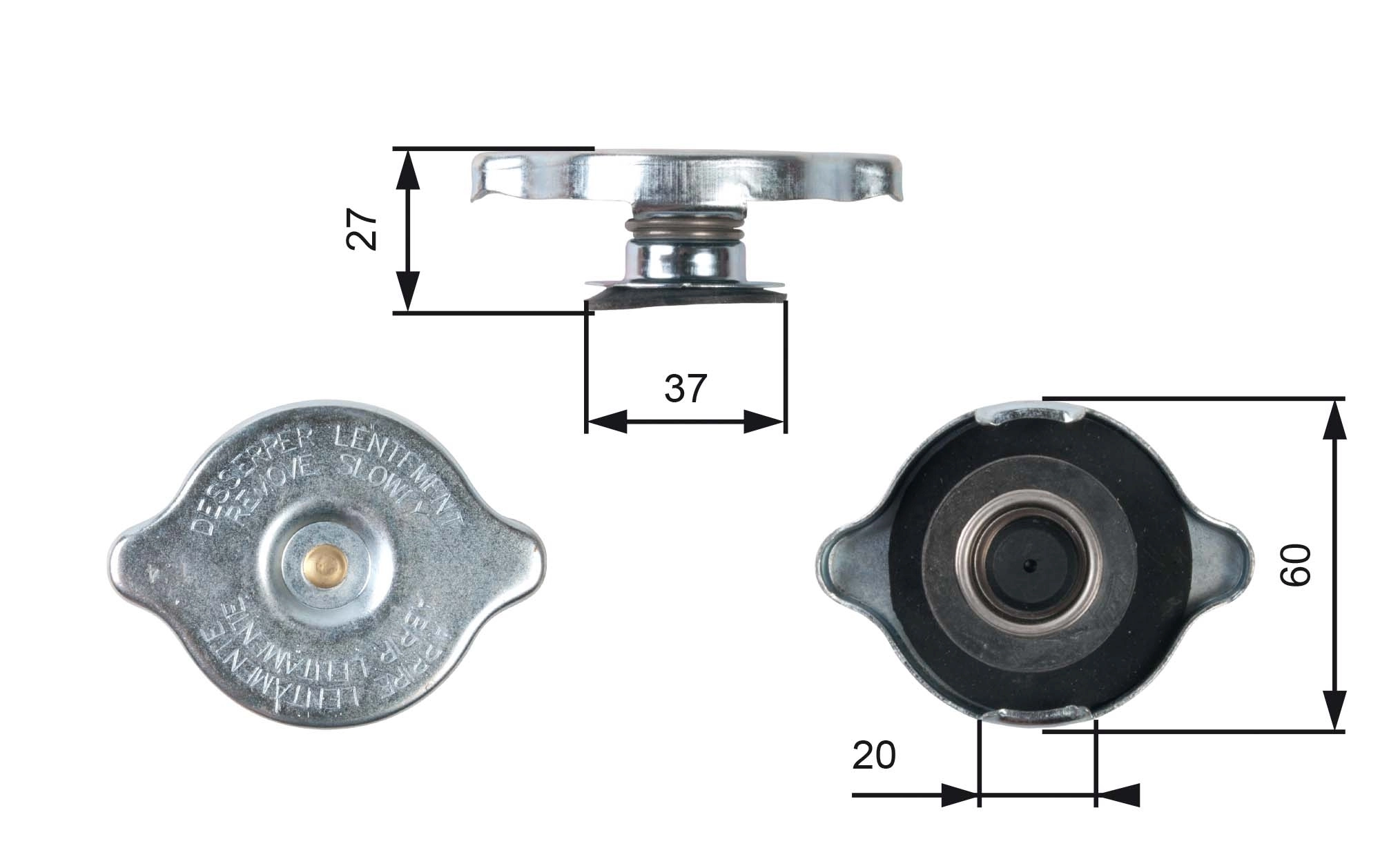 Cap, coolant tank