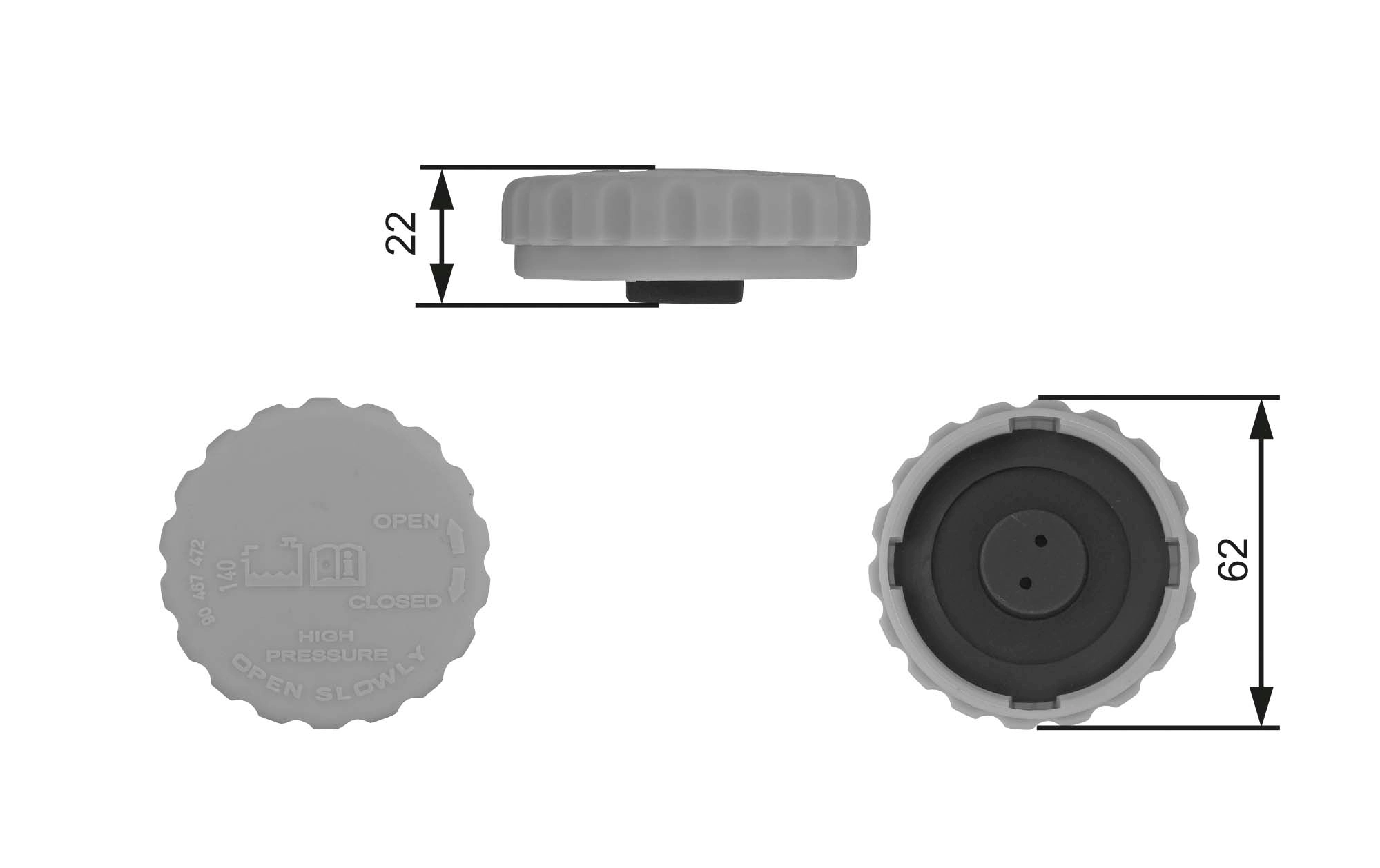 Cap, coolant tank