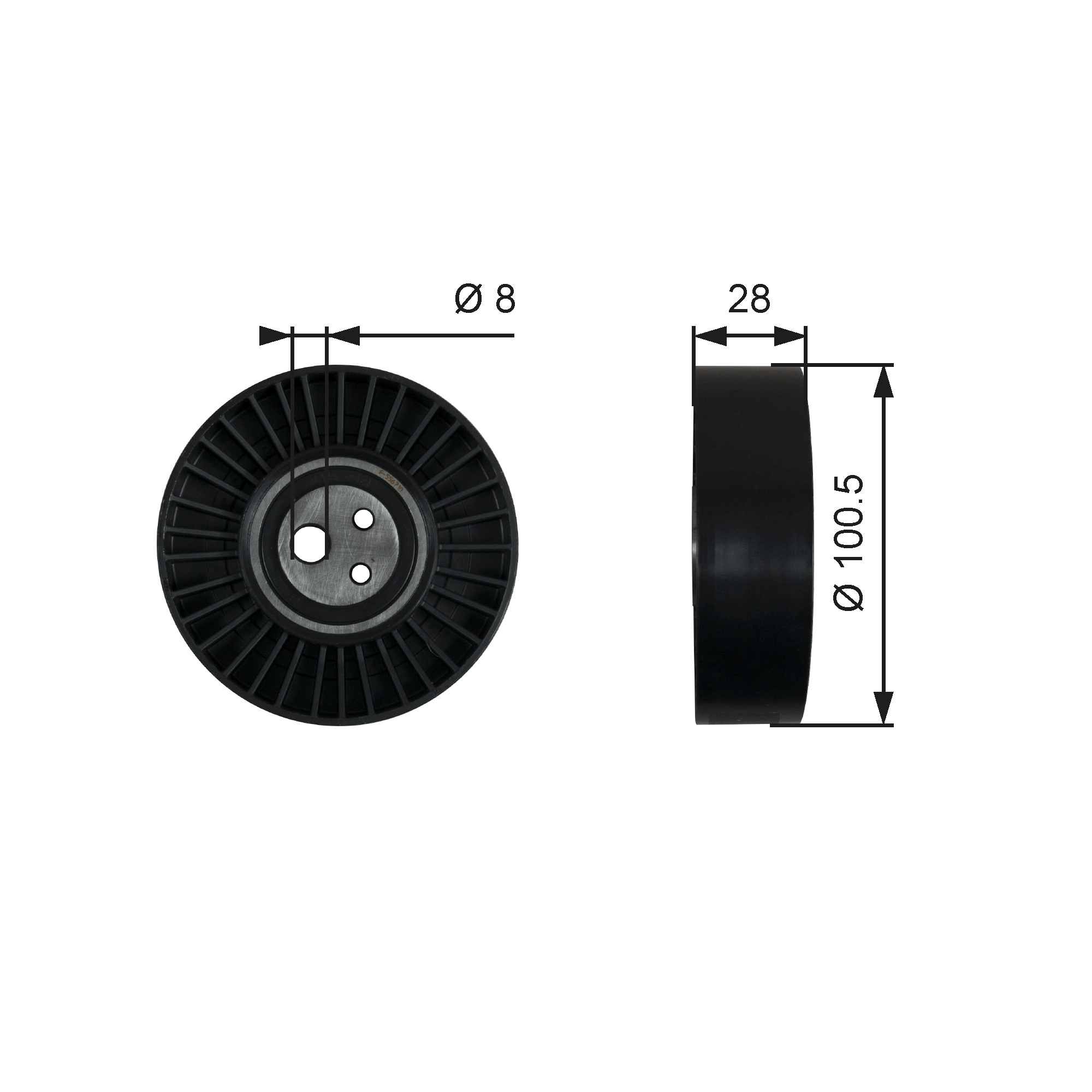 Tensioner Pulley, V-ribbed belt