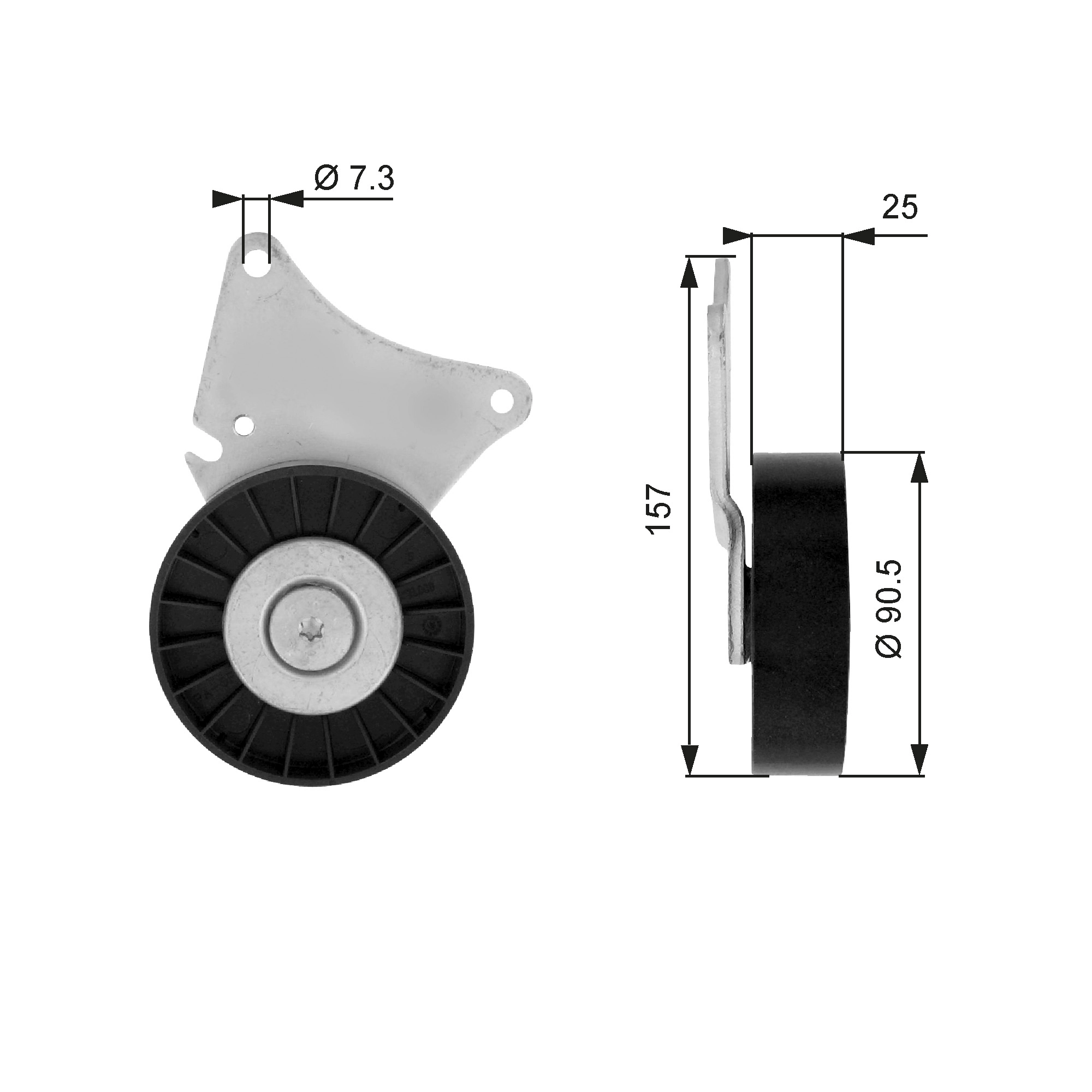 Deflection/Guide Pulley, V-ribbed belt