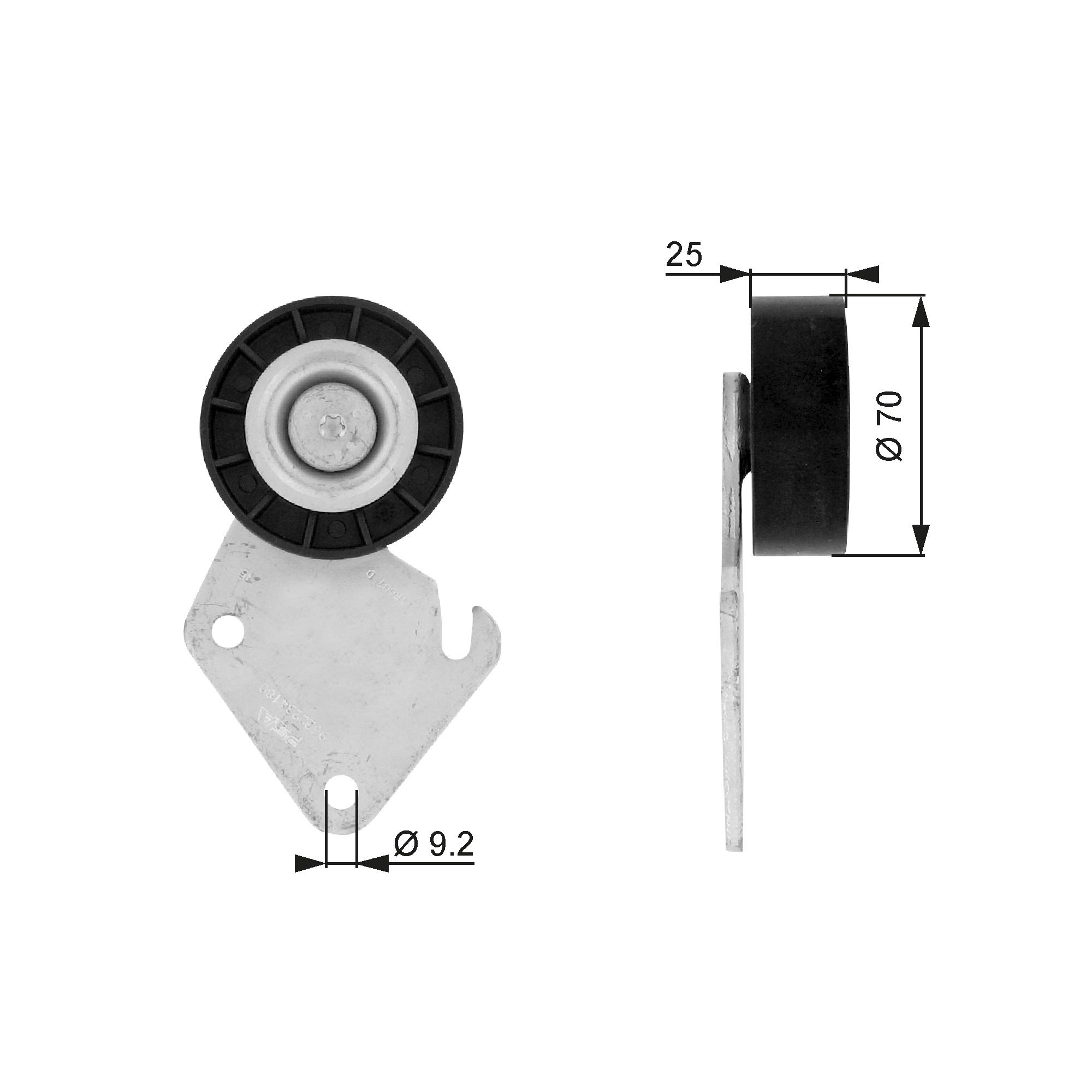 Deflection/Guide Pulley, V-ribbed belt