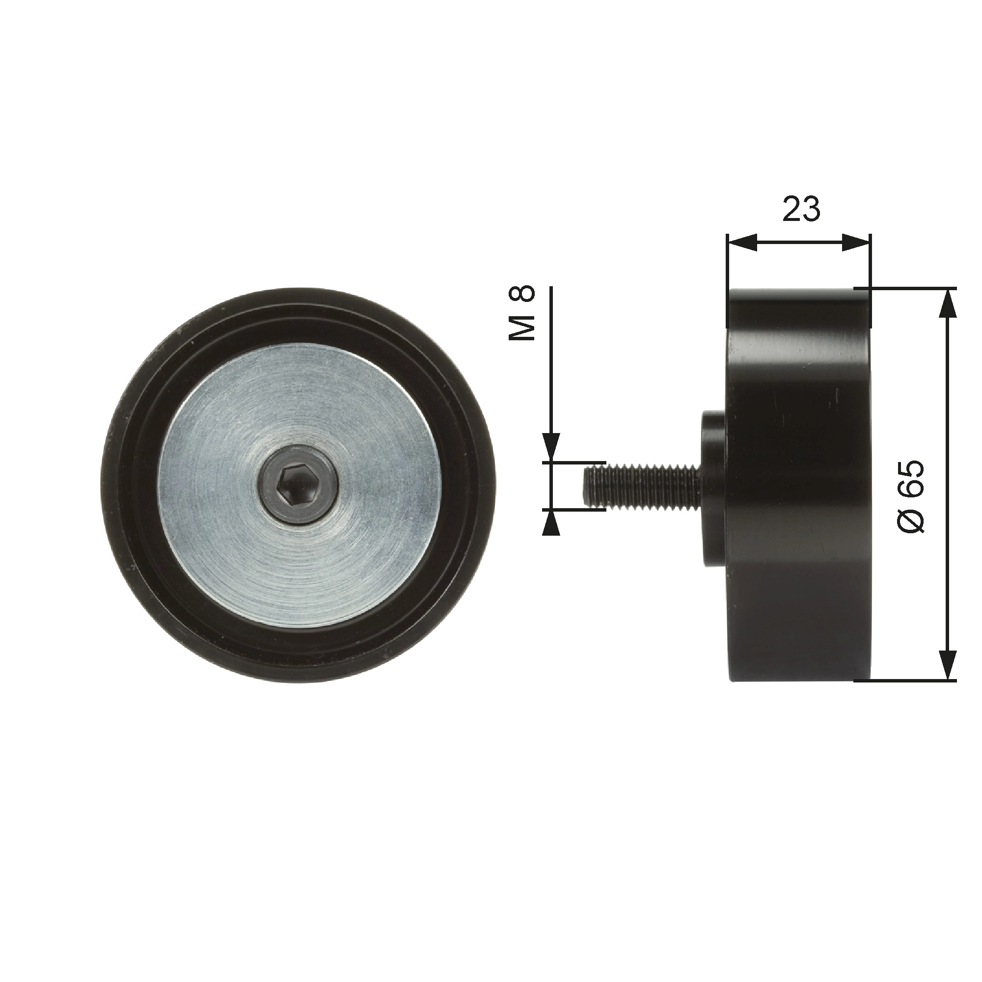 Deflection/Guide Pulley, V-ribbed belt