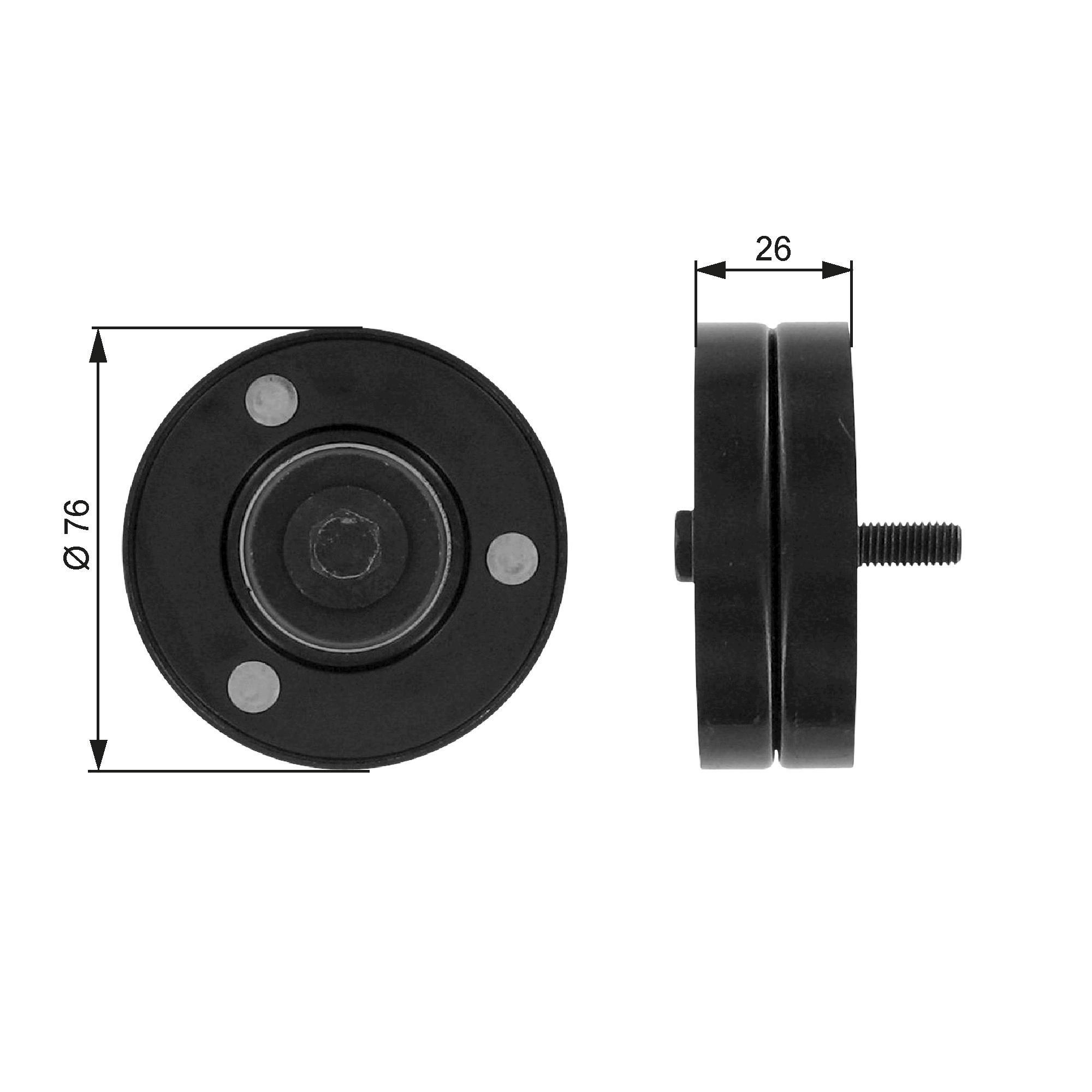 Deflection/Guide Pulley, V-ribbed belt