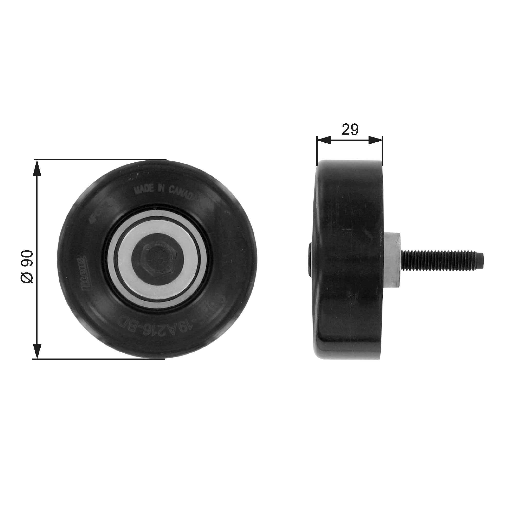 Deflection/Guide Pulley, V-ribbed belt