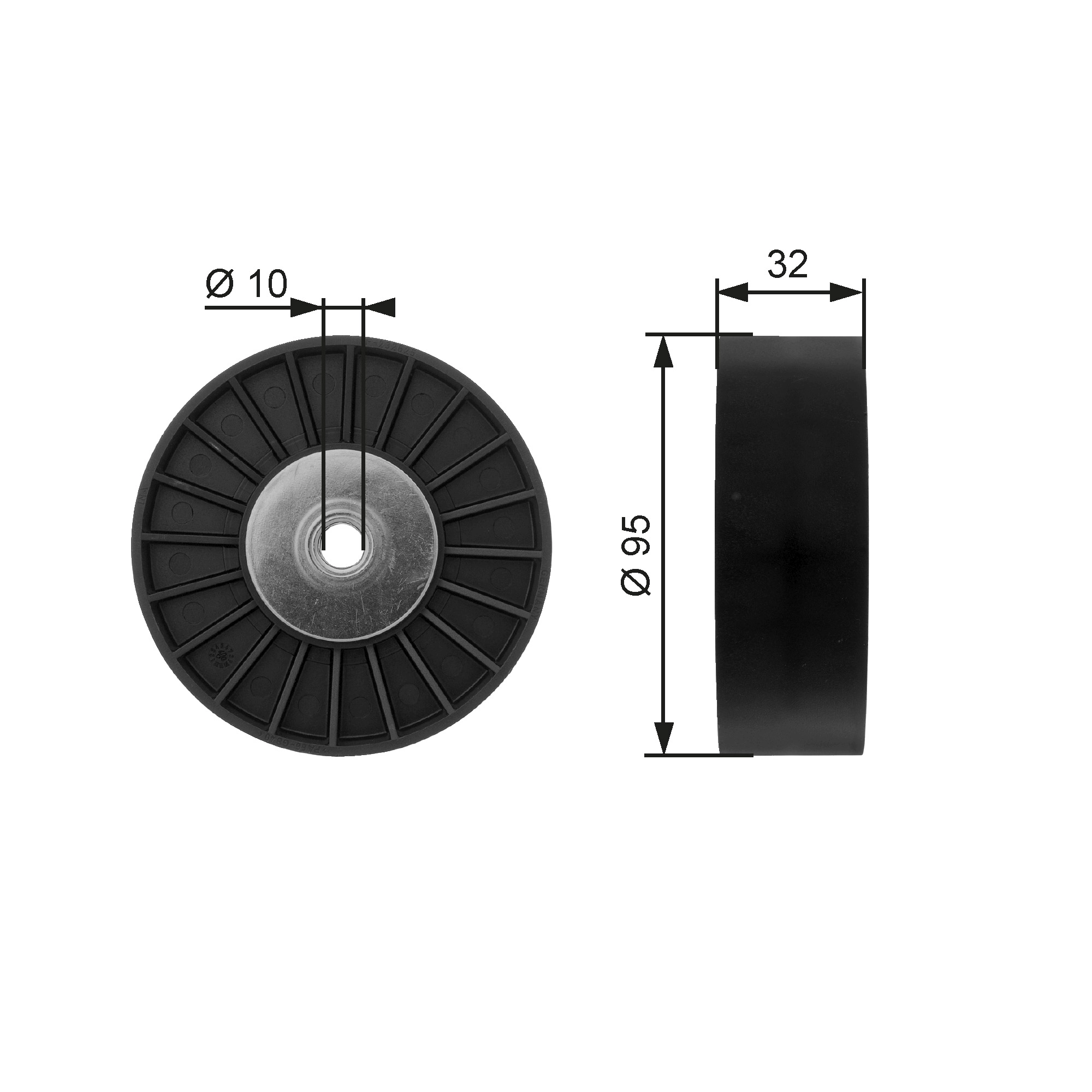Deflection/Guide Pulley, V-ribbed belt