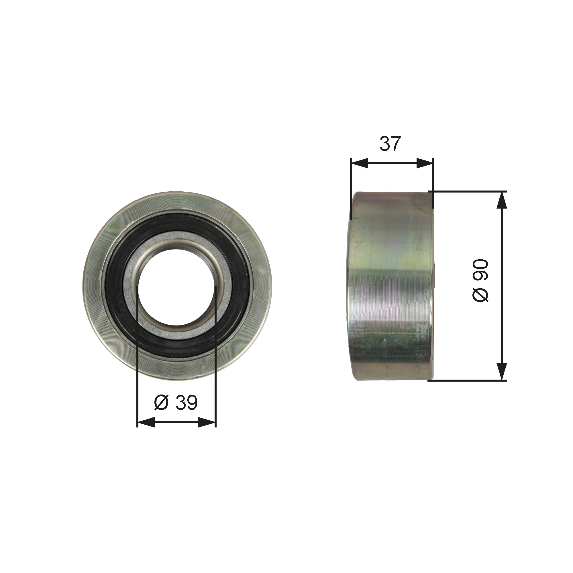 Deflection/Guide Pulley, V-ribbed belt