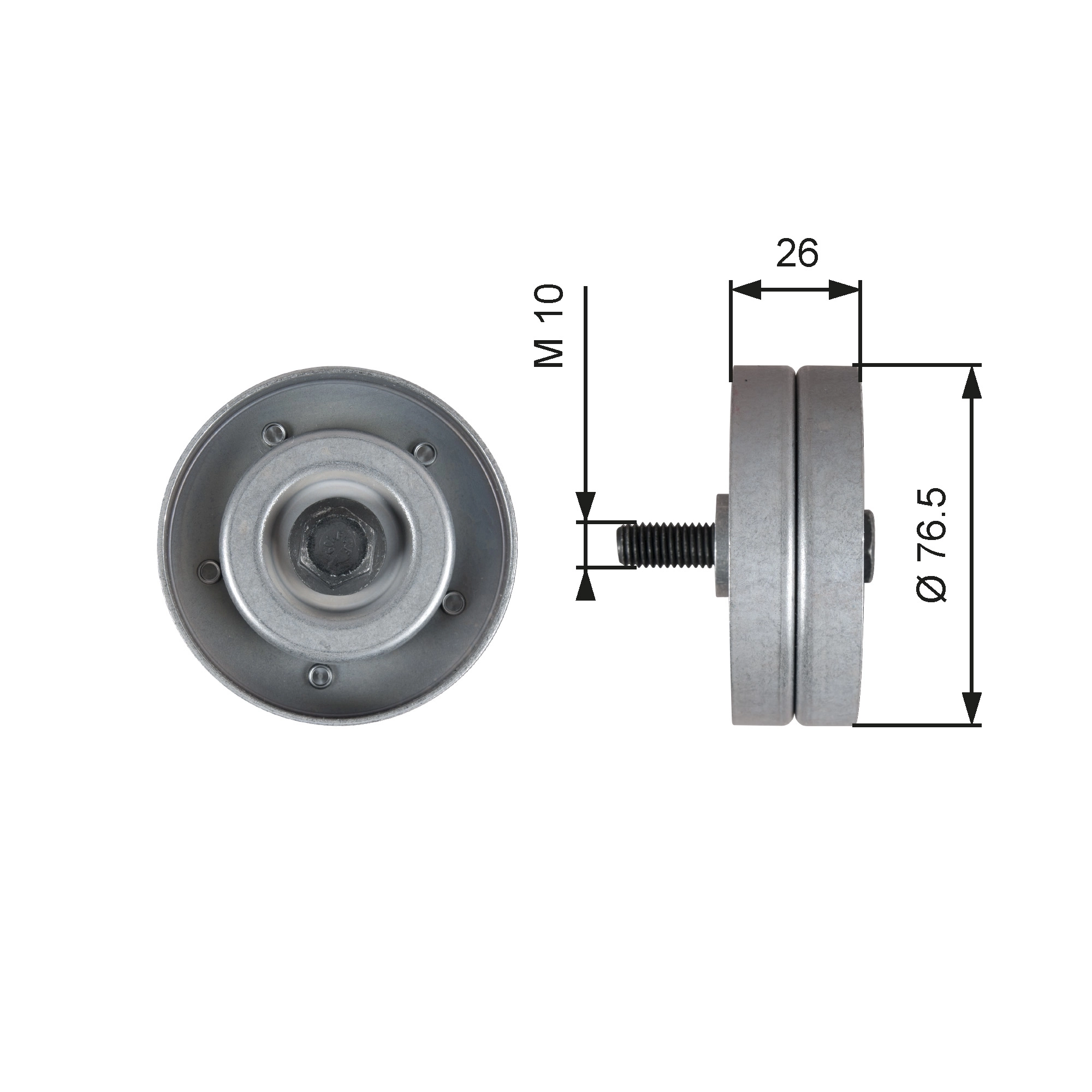 Deflection/Guide Pulley, V-ribbed belt