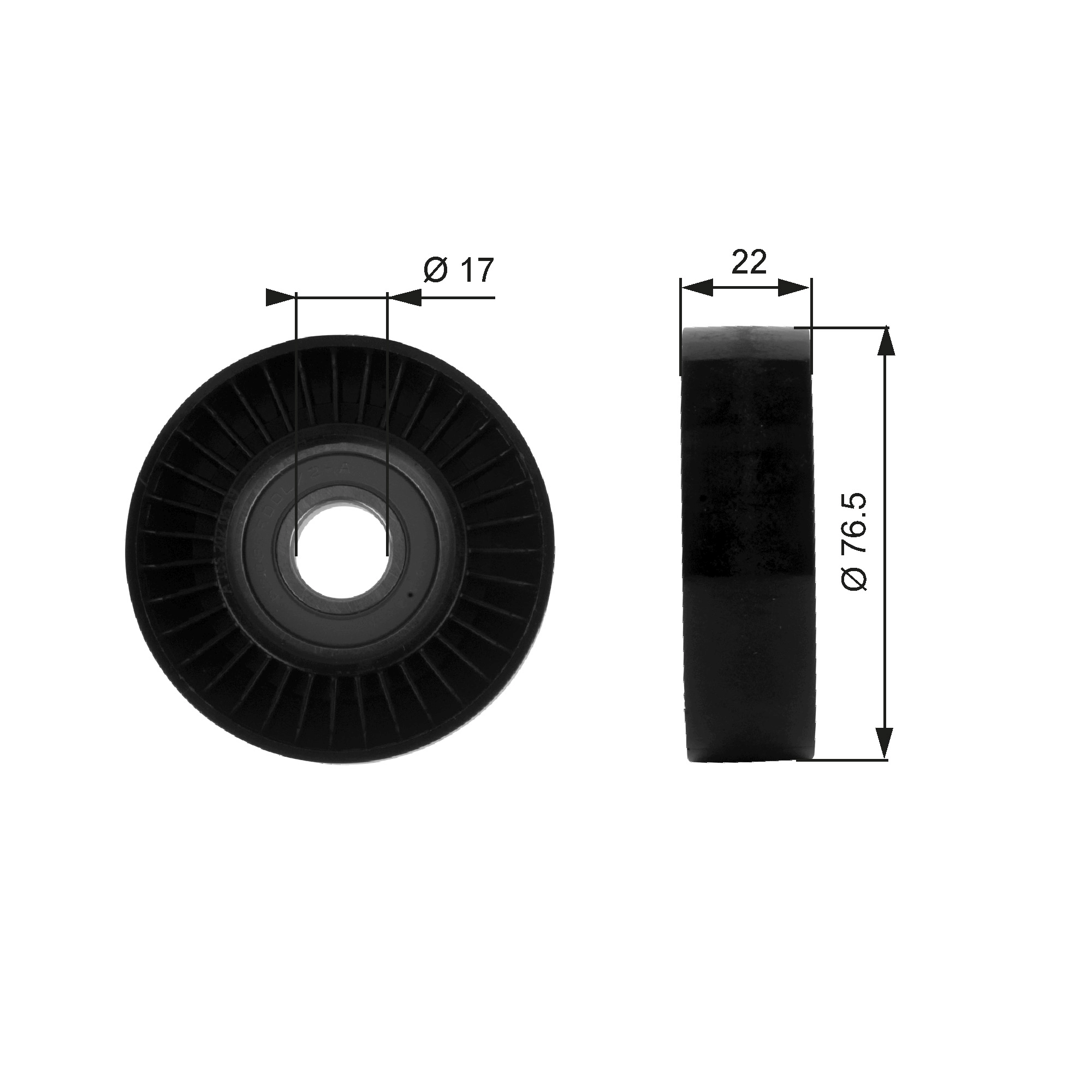 Deflection/Guide Pulley, V-ribbed belt