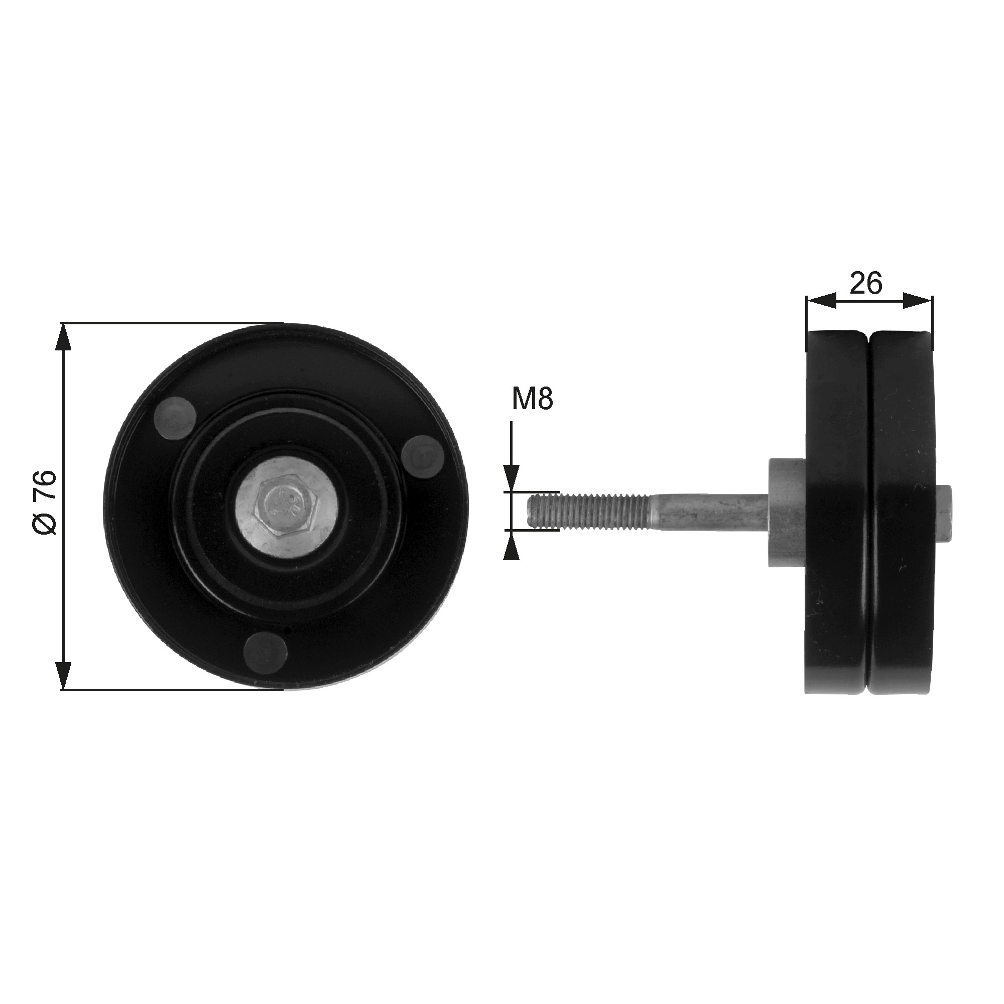Deflection/Guide Pulley, V-ribbed belt