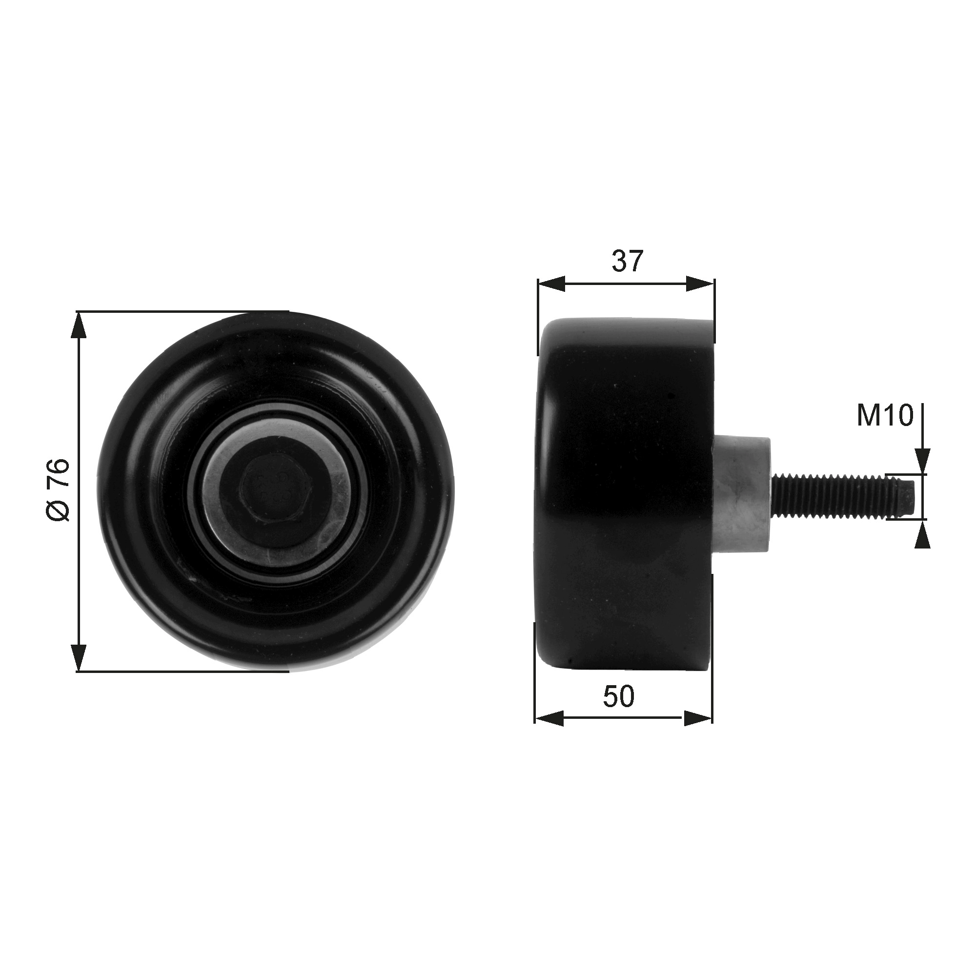 Deflection/Guide Pulley, V-ribbed belt