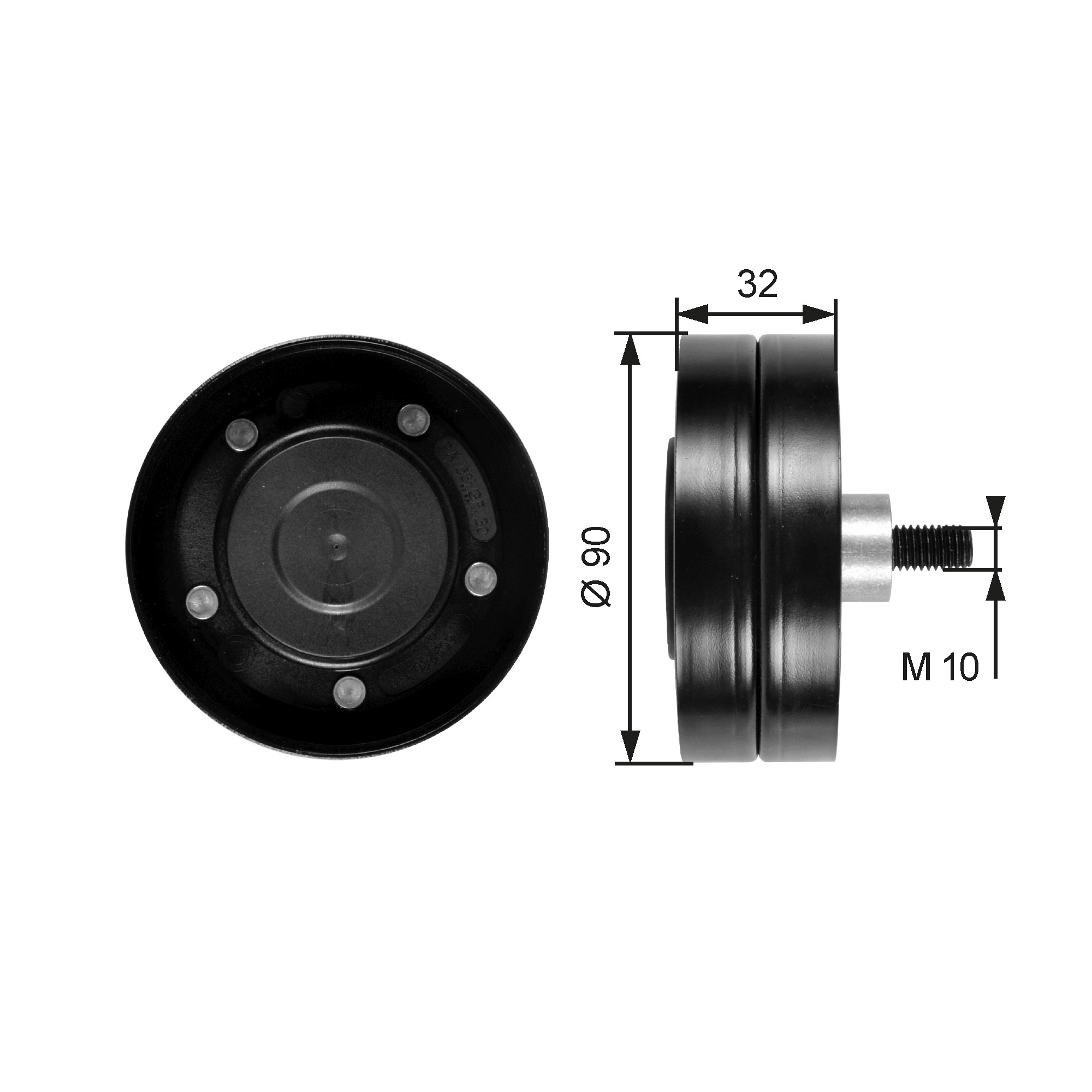 Deflection/Guide Pulley, V-ribbed belt