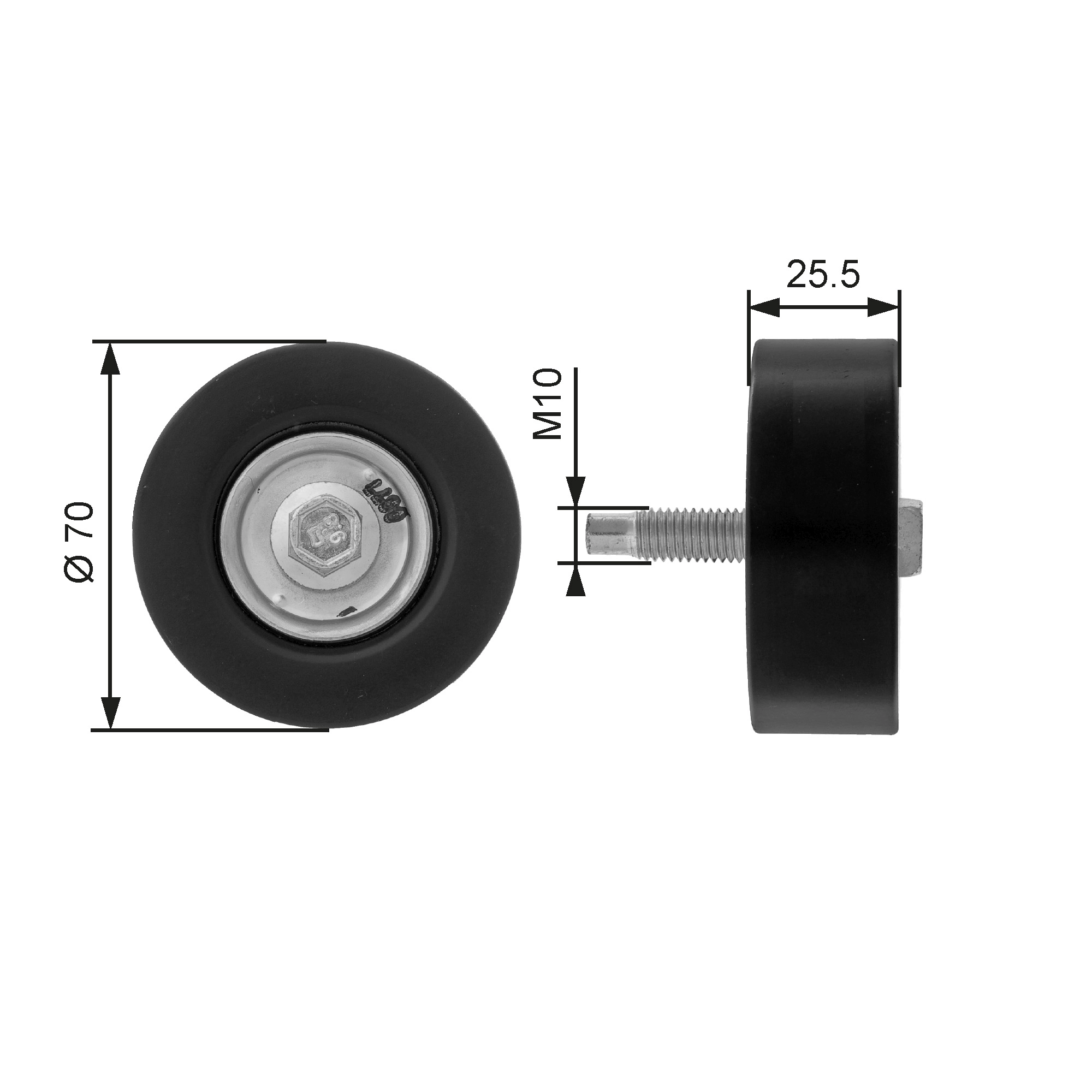 Deflection/Guide Pulley, V-ribbed belt