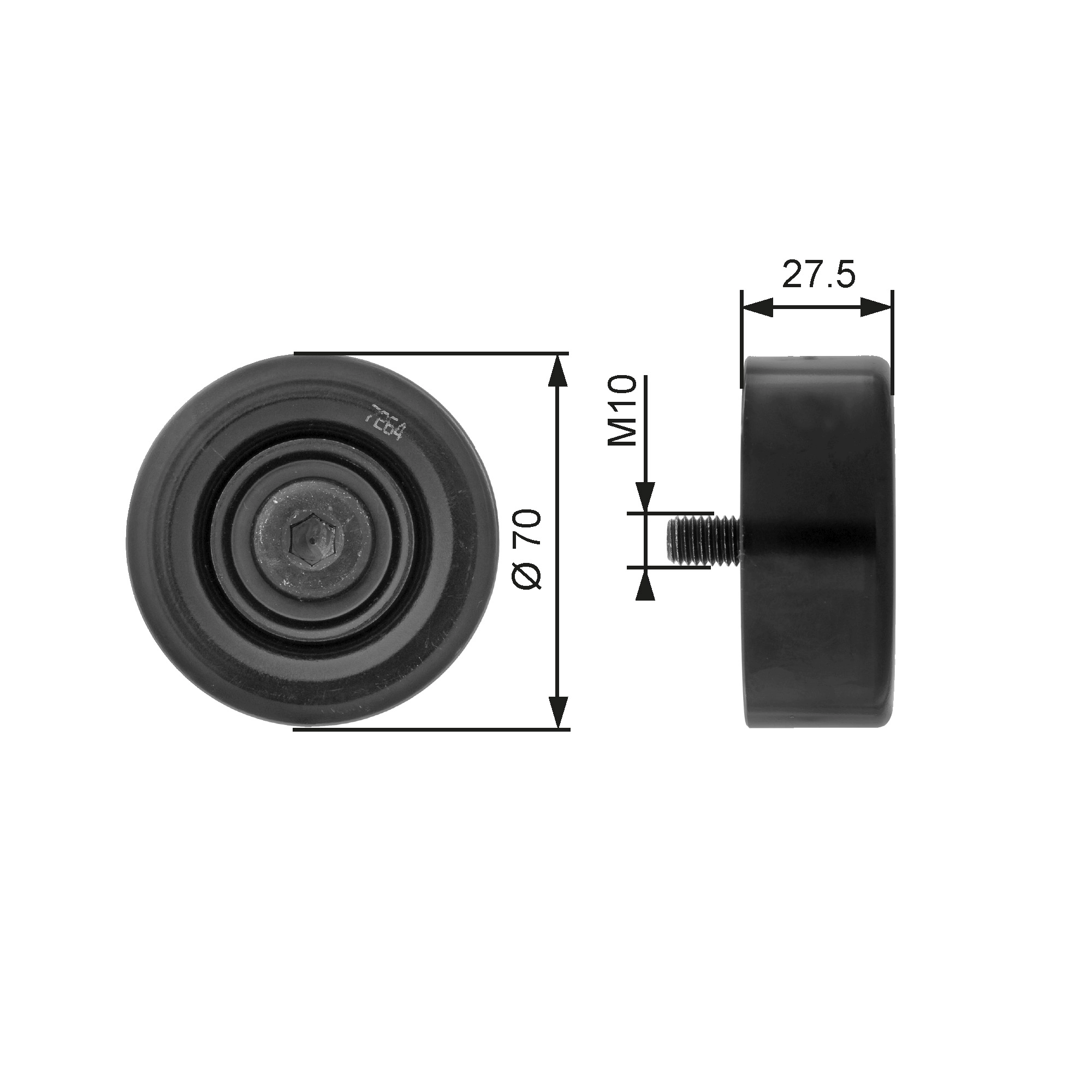 Deflection/Guide Pulley, V-ribbed belt